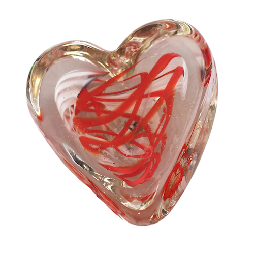 Click to view detail for DB-864 Paperweight Red Cane Heart $52